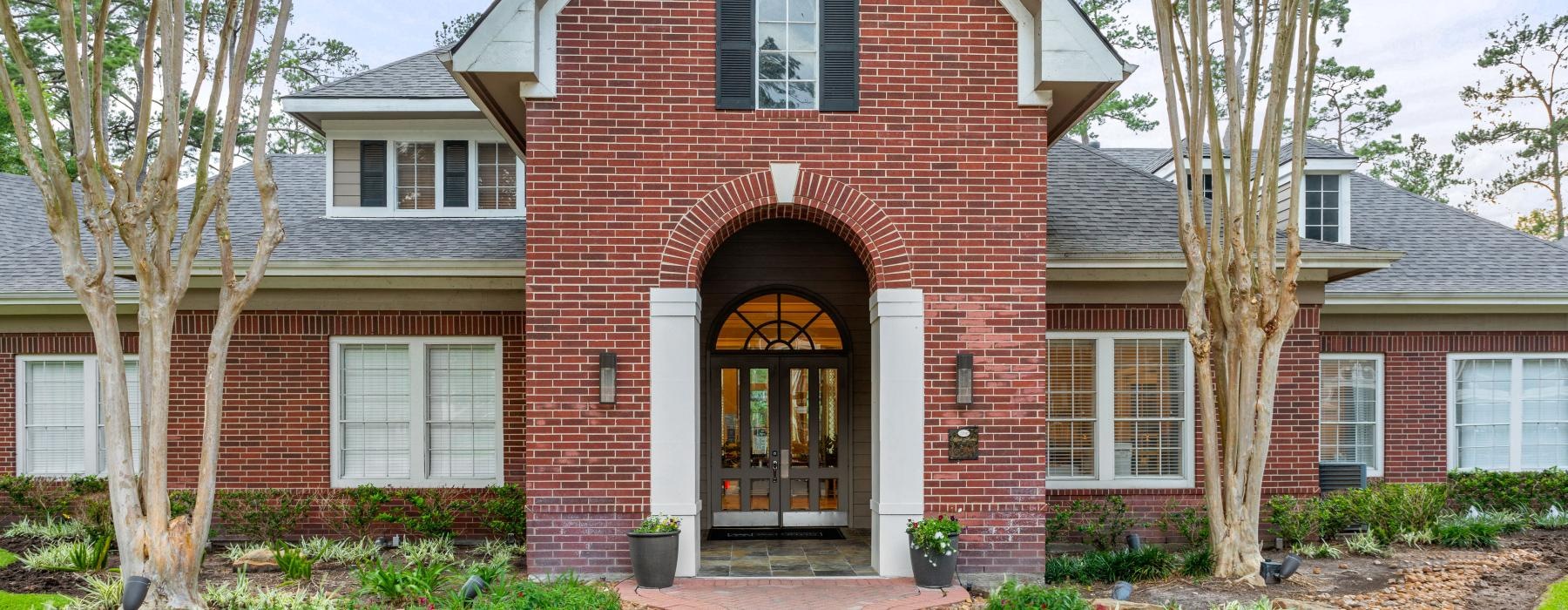 a brick building with a brick front